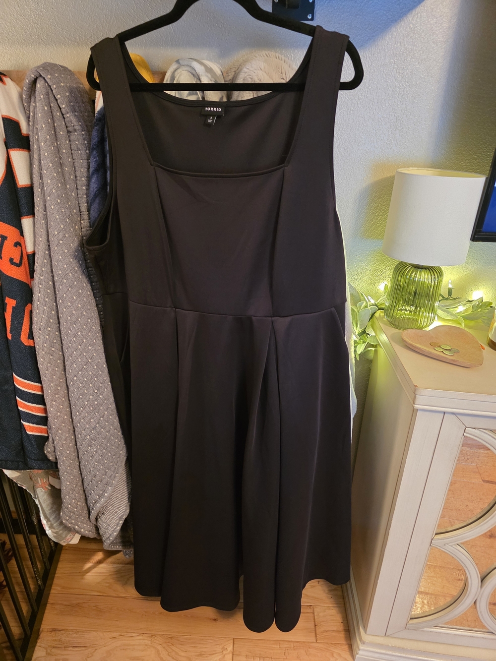 NWOT torrid Black Sleeveless Fit & Flare Dress with Square Neck